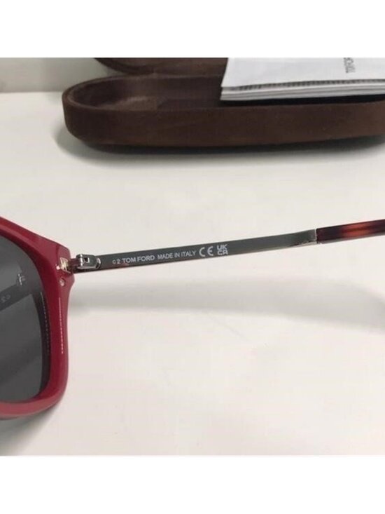 Tom Ford TF1014 71A Philippa-02 Sunglasses Shiny Bordeaux Smoke NEW main image 5